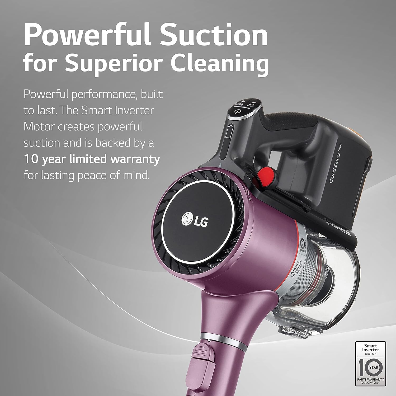 LG CordZero Cordless Stick Vacuum Cleaner, Hard Floor, Carpet, Wet Mop, Car, Powerful Suction, High-Capacity Dust Bin, Extra Battery, Up to 120 Min, Lightweight, A929KVM