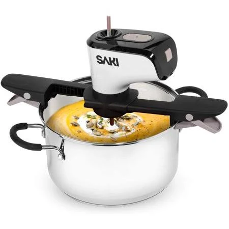 Saki Automatic Pot Stirrer for Cooking, with 2 Speeds, Adjustable, Hands Free