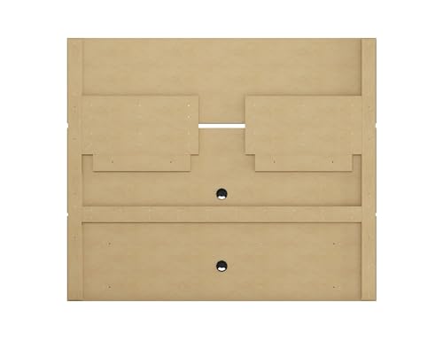 Manhattan Comfort Vernon 62.99 Floating Wall Entertainment Center in Off White and Cinnamon