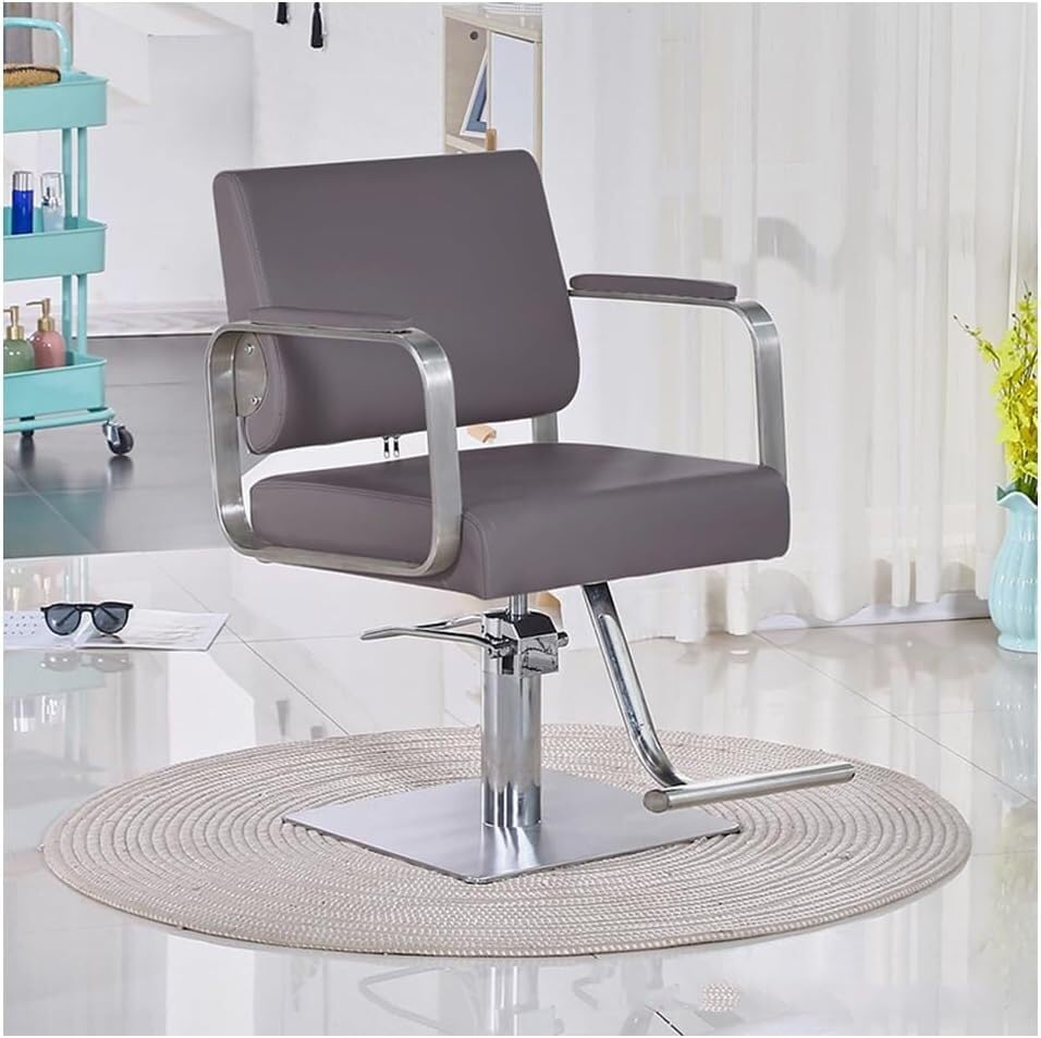 barber chair, Salon Chair for Hair Stylist Stylist Chair with Heavy Duty Hydraulic Pump, 360 Degrees Swivel Spa Beauty Equipment for Hair Stylist Women Man,Grey,A
