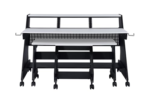 EX88 Series 88 Keys Music Studio Desk Workstation with Rack Cabinet (Black)