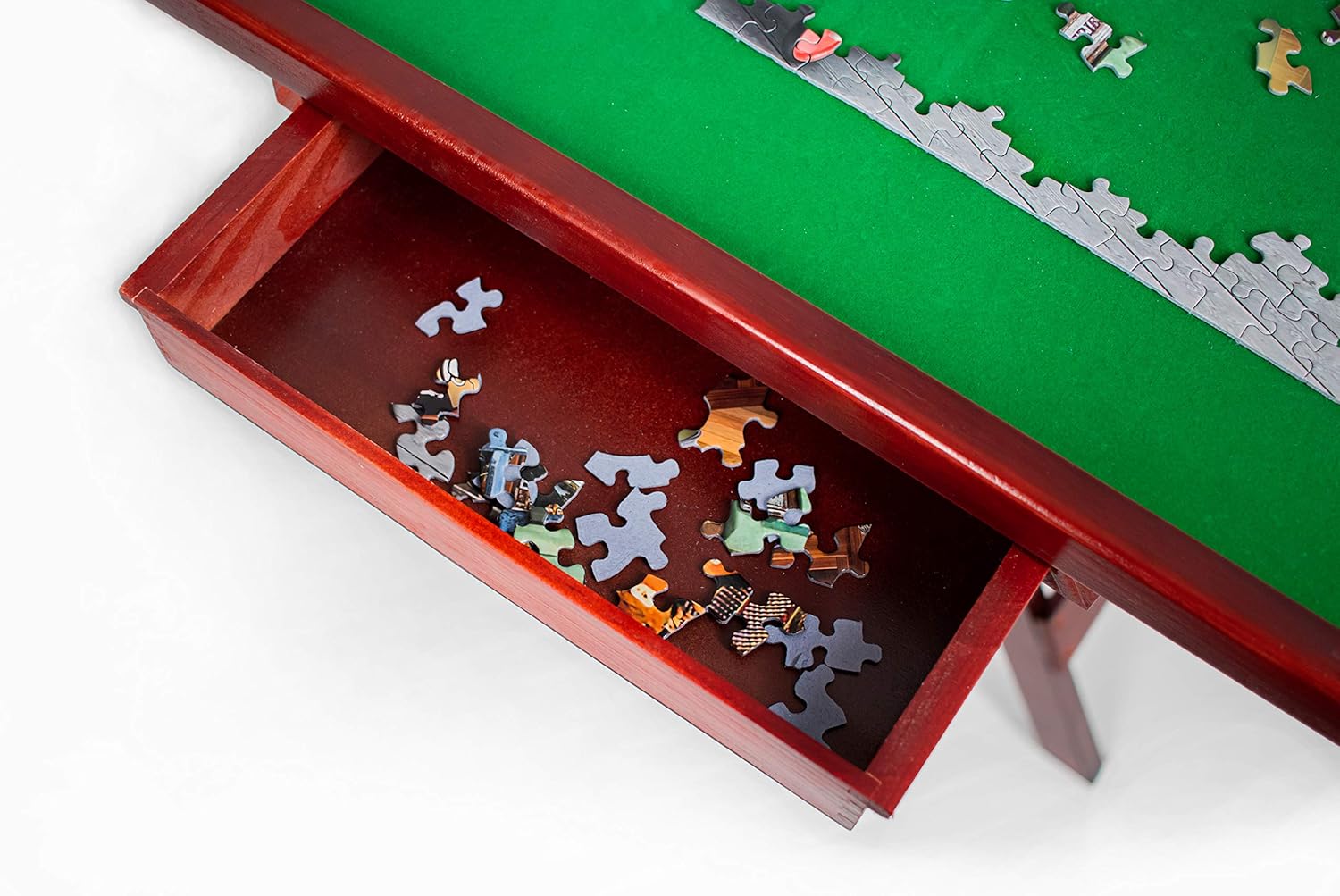 Mary Maxim Folding Jigsaw Puzzle Table - Puzzle Tables for Adults - Portable Game Table & Puzzle Board - Felt Mat Top 35” x 35” - Puzzle Holder & Organizer - Puzzle Accessories - Card & Game Table