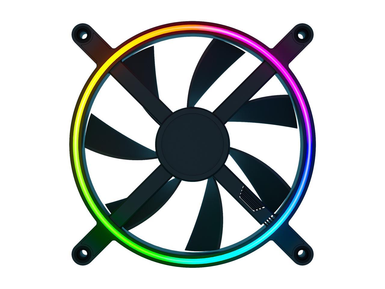 Razer Kunai Hydraulic 140MM aRGB PC Fan: Quiet, Powerful aRGB Fans - PWM Fan Controller Support & Connect Up to 8 Fans - Powered by Razer Chroma RGB - 3 Fans