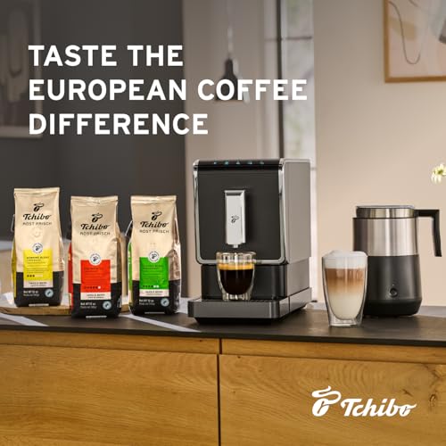 Tchibo Single Serve Coffee Maker Black - Automatic Espresso Coffee Machine - Built-in Grinder, No Coffee Pods Needed