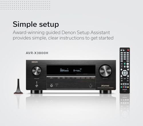 Denon AVR-X3800H 9.4-Ch Receiver - 8K UHD Home Theater AVR (105W X 9) Built-in Bluetooth, Wi-Fi & HEOS Multi-Room Streaming, Dolby Atmos, DTS:X, IMAX Enhanced & Auro 3D