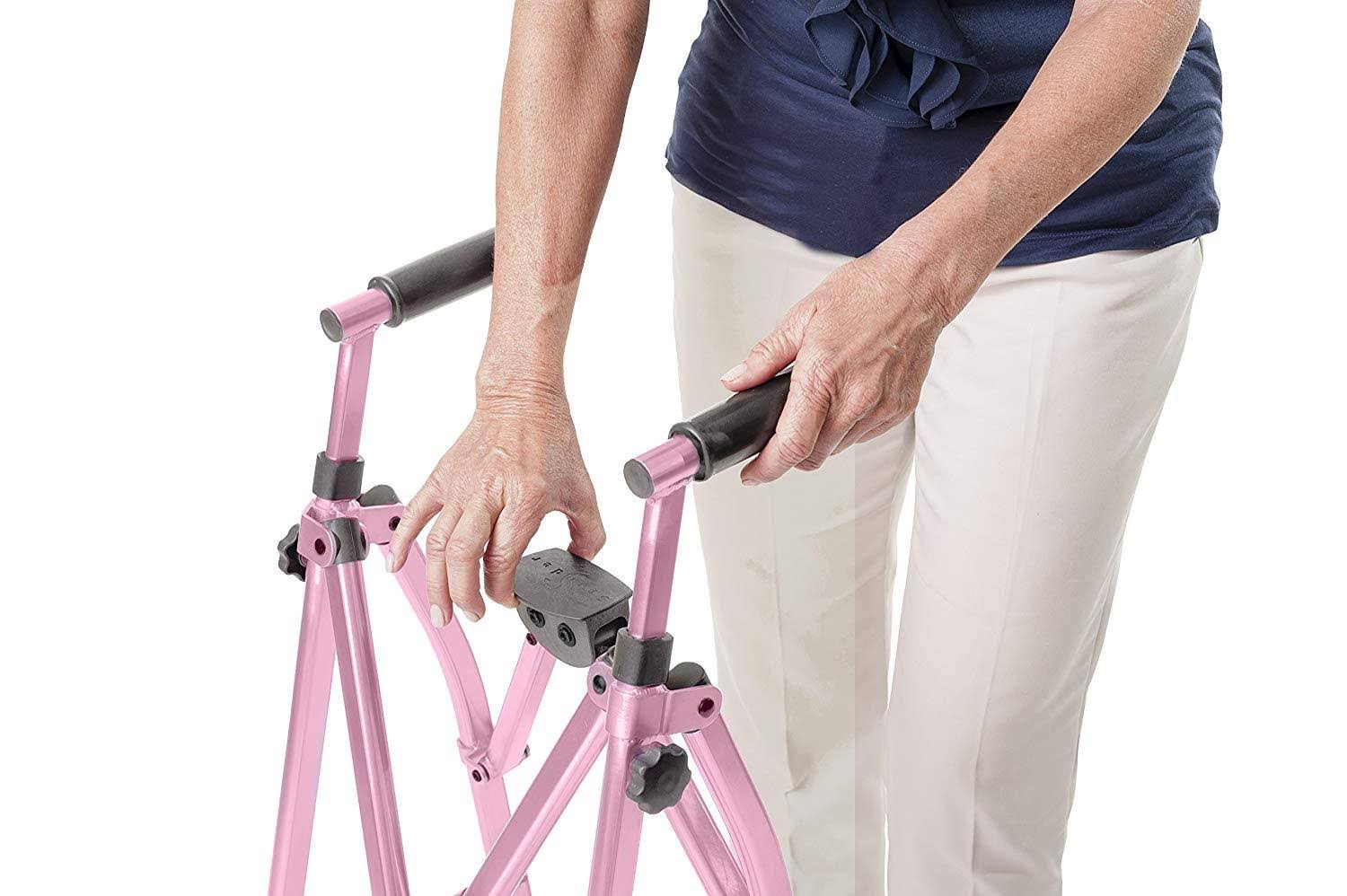 Able Life Space Saver Walker - Lightweight Folding u0026 Height Adjustable Adult Tra