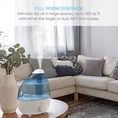 Pure Enrichment MistAire Ultrasonic Cool Mist Humidifier - Quiet Air Humidifier for Bedroom, Nursery, Office, & Indoor Plants - Lasts Up To 25 Hours