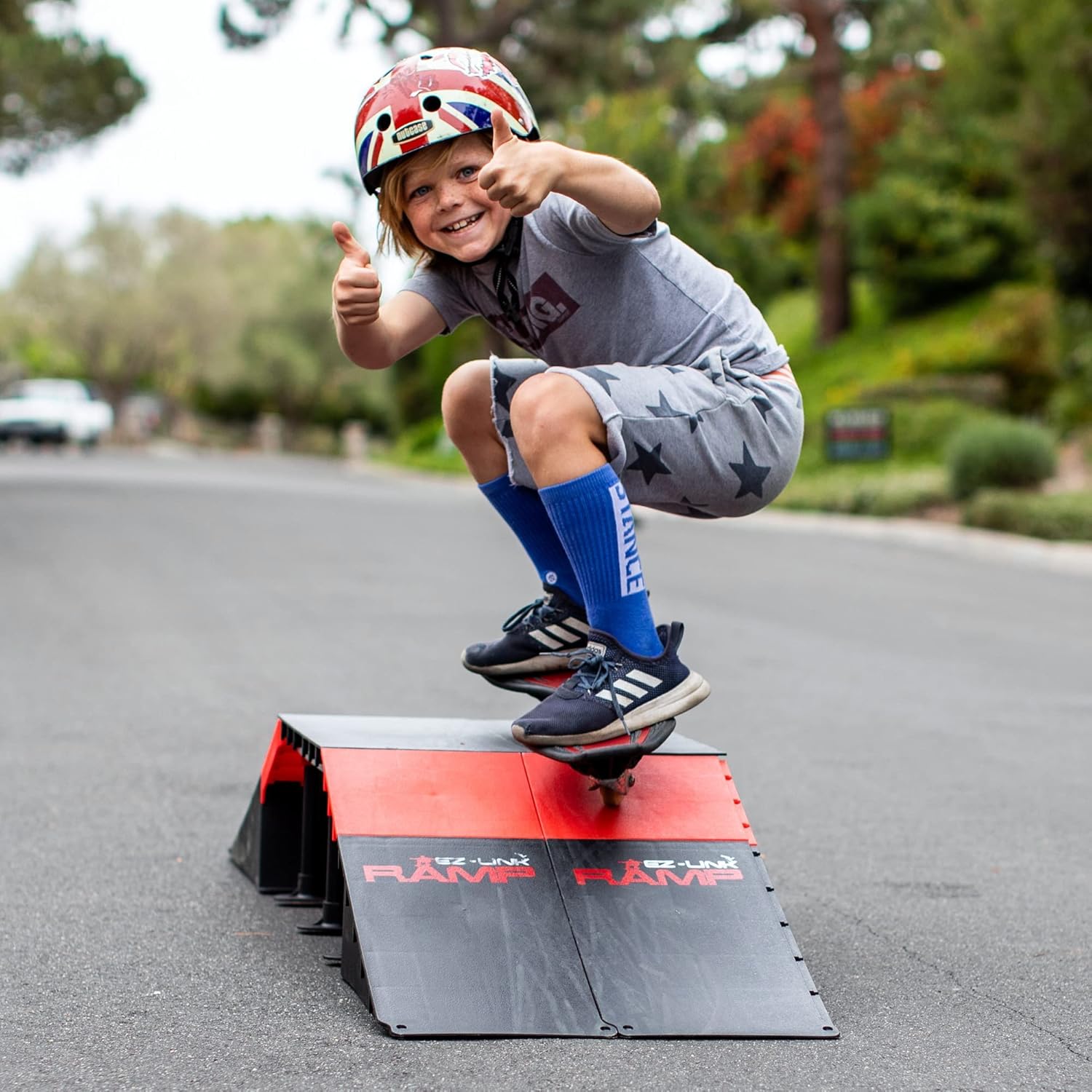 SlideWhizzer Skateboard Ramp Bike Ramp Skate Ramp RC Ramp BMX Ramp RC Car Ramp for Kids Jumping - Mini Ramp Skateboard Accessories for Boys and Girls - Can be Used as Wheelchair Ramp