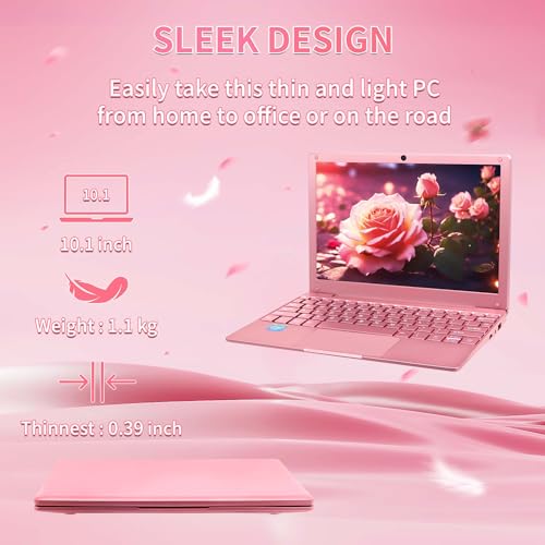 Svikou【Win11 Pro/Office 2019 10.1-inch Mini Laptop Celeron N4020, Quad Core 8GB RAM, 256GB SSD, Built-in Webcam, WiFi, HDMI, Easy to Carry, Suitable for Children and Adults,Gray
