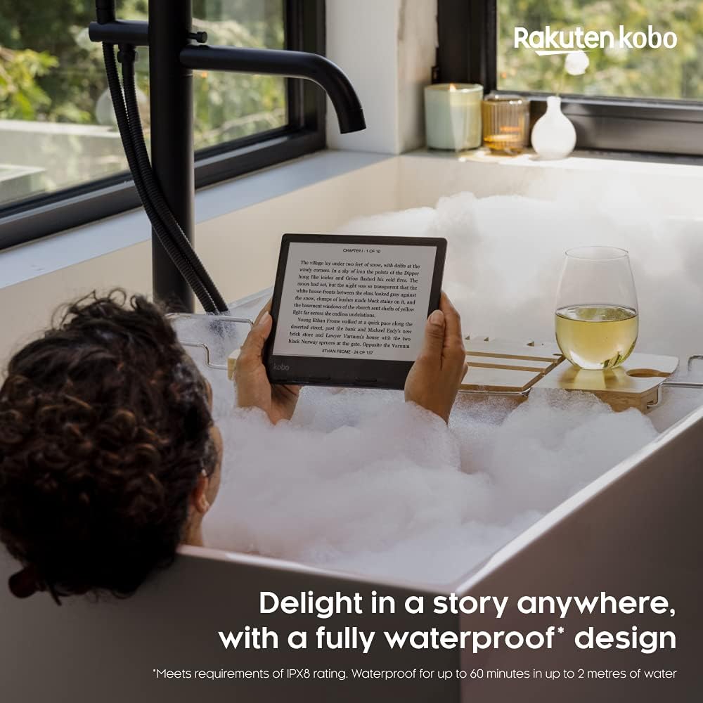 Kobo Sage | eReader | 8�?HD Glare Free Touchscreen | Waterproof | Adjustable Brightness and Color Temperature | Blue Light Reduction | Bluetooth | WiFi | 32GB of Storage | Carta E Ink Technology