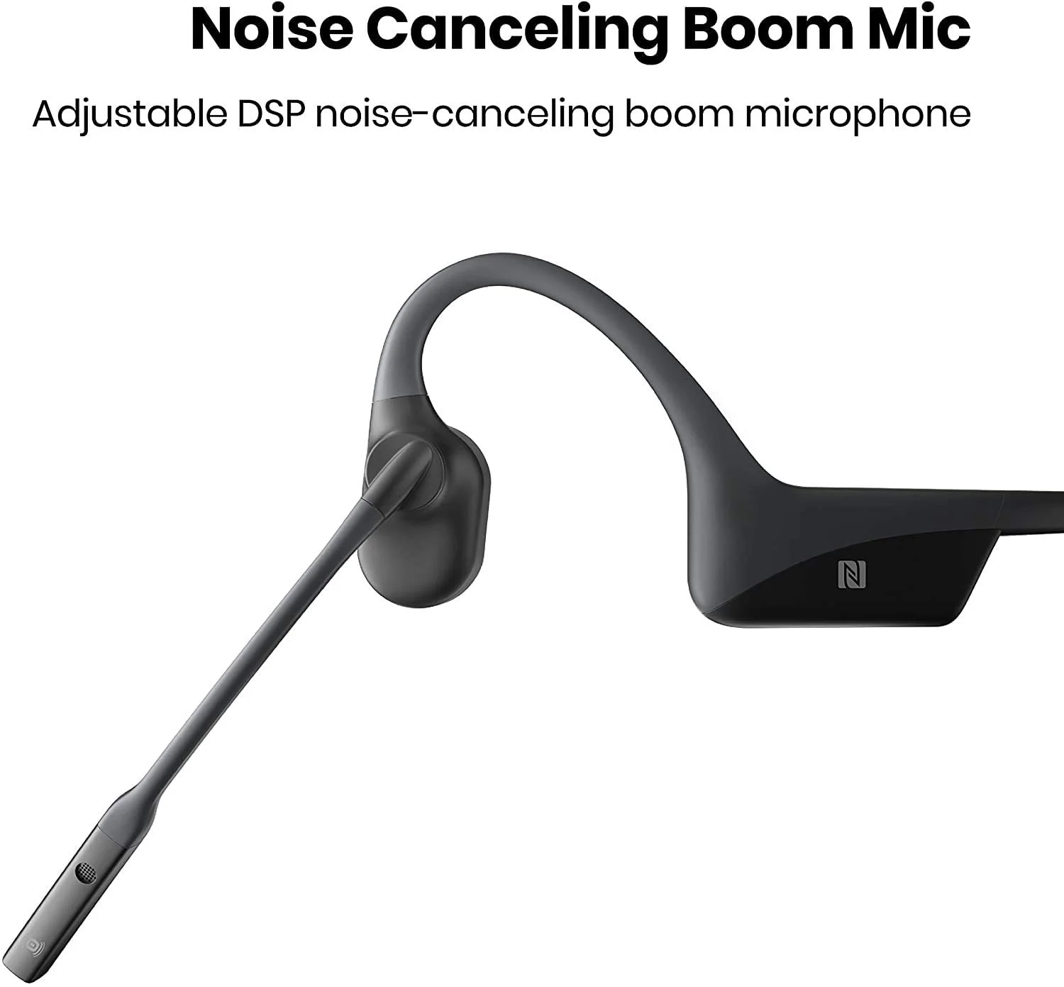 AfterShokz OpenComm Bone Conduction Bluetooth Headset with Microphone for Office Home Business Trucker Drivers (Slate Grey)