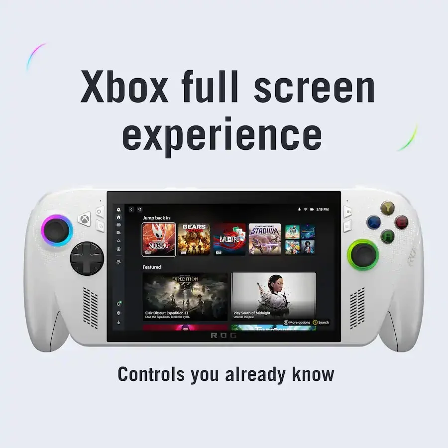 ASUS ROG Xbox Ally 7" FHD Gaming Handheld Console, 120Hz IPS LED Touch Screen, AMD Ryzen Z2 A Processor, 16GB with 512GB SSD, Windows 11, with 5ave 3-in-1 Kit