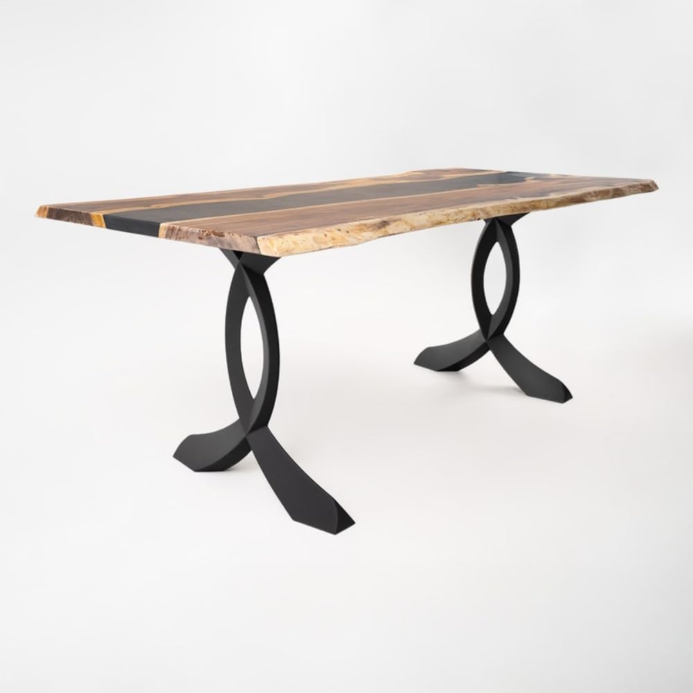 Heavy Duty Metal Table Legs, 28" H x 26" W, Set of 2 Steel Desk Legs for Dining Table, Industrial Design, Perfect for DIY Projects, Easy Installation Desk Legs, Stable and Durable Table Legs