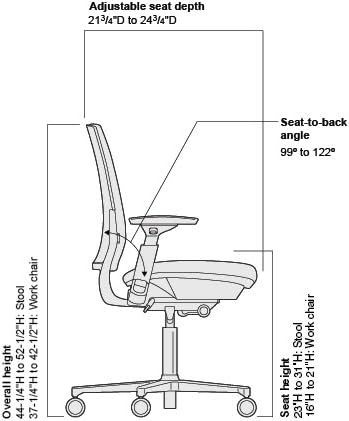 Steelcase Amia Task Chair: Adjustable Back Tension - LiveLumbar Support - Seat Slider - 4 Way Adjustable Arms - Black Frame/Black Fabric