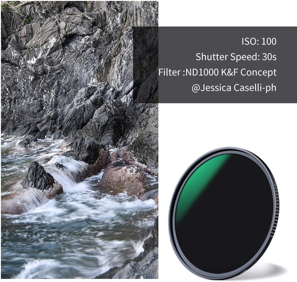 K&F Concept 77mm ND1000 (10-Stop Fixed Neutral Density Filter) ND Lens Filter, HD Hydrophobic Super Slim 28 Multi-Layer Coatings Glass Nano-X MRC Filter for Camera Lens Pack of 2