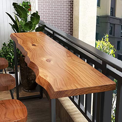 Industrial Bar Table,Solid Wood Bar Height Table Creative Live Edge Dining Table,Long Bar Table Rustic Tall Counter Height Table,Rectangular Narrow Bar Table(86.6" with 4 stools, Brown)