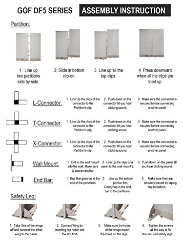 GOF Office Partition Single Panel (48"w x 60"h) 4ft x 5ft
