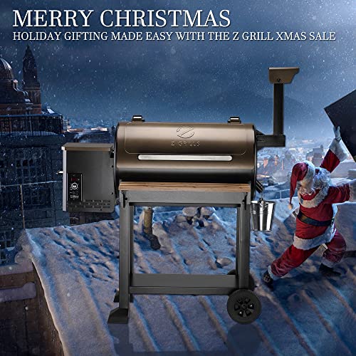 Z GRILLS Newest Pellet Grill Smoker with PID 2.0 Controller, LCD Screen, 2 Meat Probes, Huge Storage Cabinet, 697 sq in Cooking Area, Rain Cover for Outdoor BBQ, 700D6, Bronze