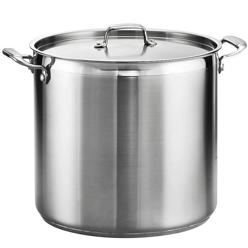 Tramontina Gourmet 24-Qt. Tri-Ply Covered Stock Pot, Gray