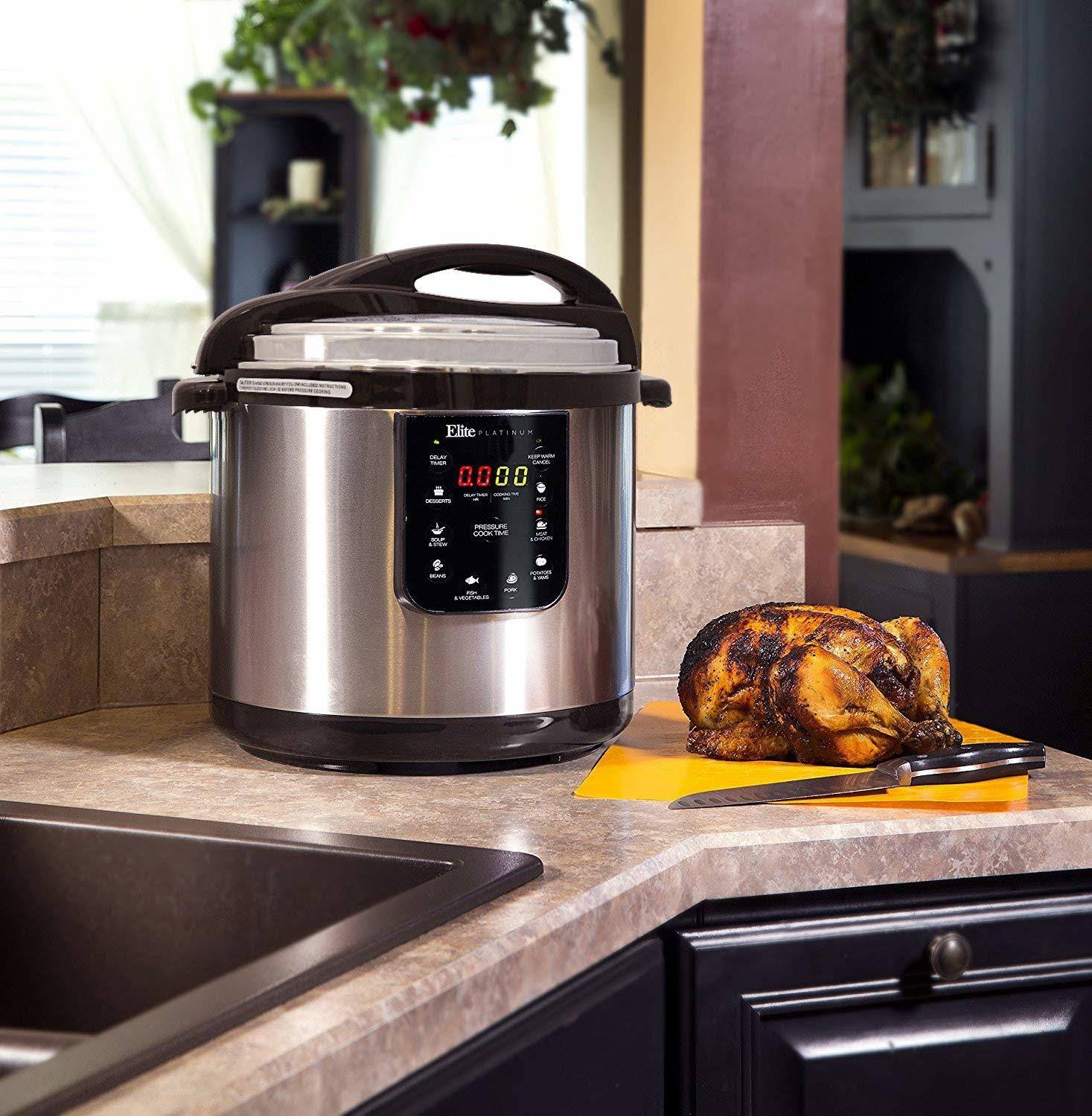 Elite Platinum Epc-1013 Maxi-Matic 10 Quart Electric Pressure Cooker, Black