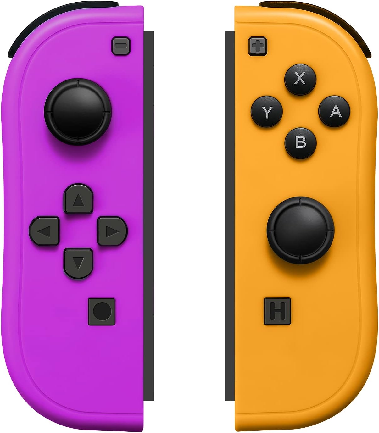 Joy-Pad Controller Compatible with Switch,Left and Right Controllers with Grip Support Wake-up Function(Transparent Black) Pack of 2