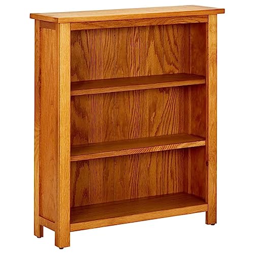 Multifunctional Bookcase Bedroom bookcase3-Tier Bookcase 27.6"x8.9"x32.3" Solid Oak WoodSuitable for Bedroom Living Room