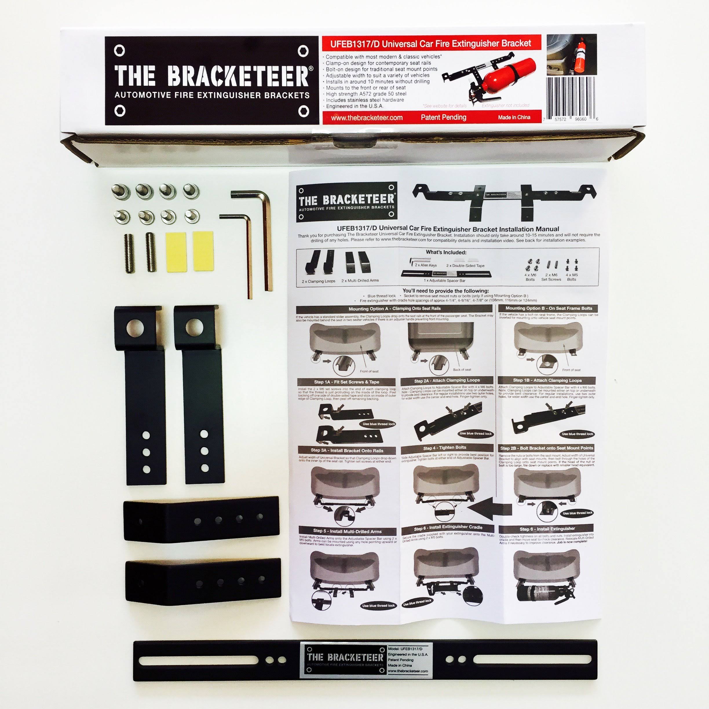 The Bracketeer UFEB1317/D Car Fire Extinguisher Bracket Universal