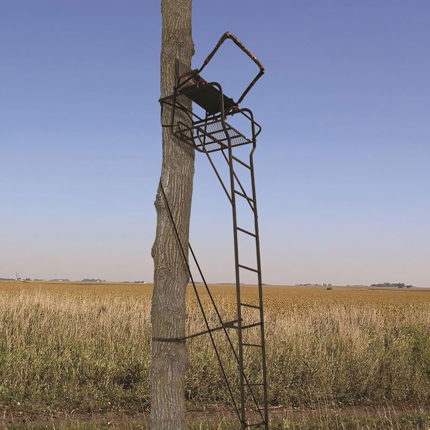 Big Game Hunter HD 18.5 Foot 1 Person Deer Hunting Adjustable Ladder Outdoor Tree Stand with Full Body Fall Arrest System, Camouflage (2 Pack)