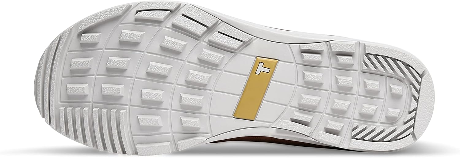 TRUE linkswear Original 1.2 Men's Golf Shoes, for Superior Comfort and Breathability, Soft White/Brown - Size 9