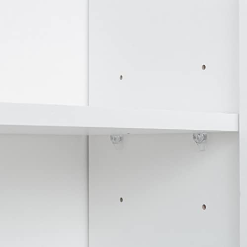 SHMAO 39" W Wardrobe Armoire Closet, Tall Freestanding Armoire Wardrobe Cabinet with Doors and Storage Shelves, Wood Closet Bedroom Clothes Organizer, Large Closet Storage Cabinet for Bedroom - White