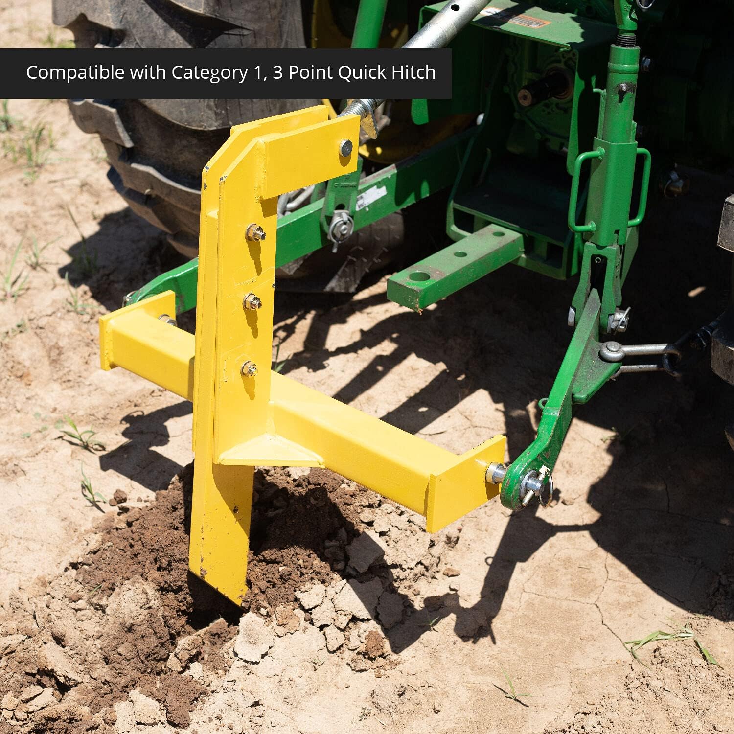 Titan Attachments 20" Subsoiler Single Tine Ripper, 8.5" x 1.5" Shank Ripper Tooth, Category 1, 3 Point Attachment