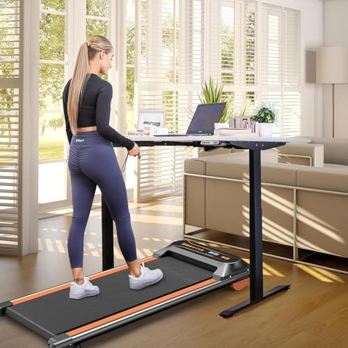 Walking Pad,Max 2.5 HP Portable Under Desk Treadmill,265LBS Capacity Installation-Free Treadmills for Home & Office Small,Remote Control LED Display