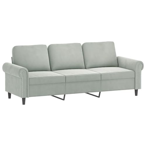 Sofas & Couches 2 Piece Sofa Set with Pillows Light Gray Velvet,Choose from a Range of Sizes to Suit Your Space: a Compact 2seater or a Spacious 3seater. Living Room Furniture