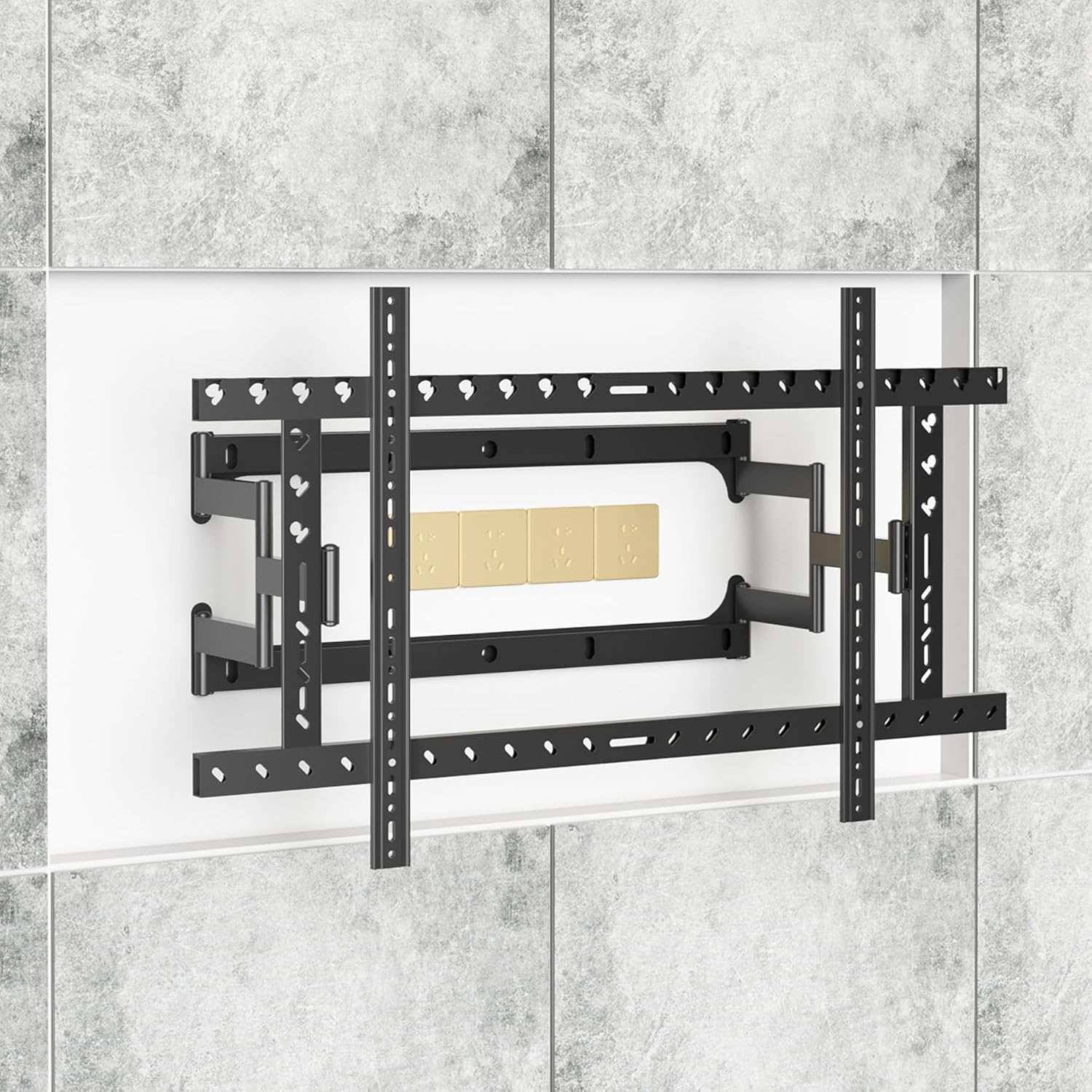98 Heavy Duty 55 to 120 inch Extra Large Screen TV Articulating Ultrathin Wall Mount for LCD Flat and Curved Screens, Extended Arm Swivel Mount, Max VESA 1000x600mm, Up to 176.4lbs DY1020L