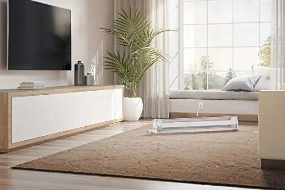 F Series 49" Portable Electric Baseboard Heater (Model: 4P1500W, Part: 05601), 5120 BTU, 120 Volt, 1500 Watt, White