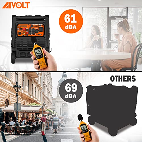 AIVOLT 8000 Watts Dual Fuel Portable Inverter Generator Super Quiet Gas Propane Powered Electric Start Outdoor Generator for Home Back Up Travel RV Camping, 50 State Approved