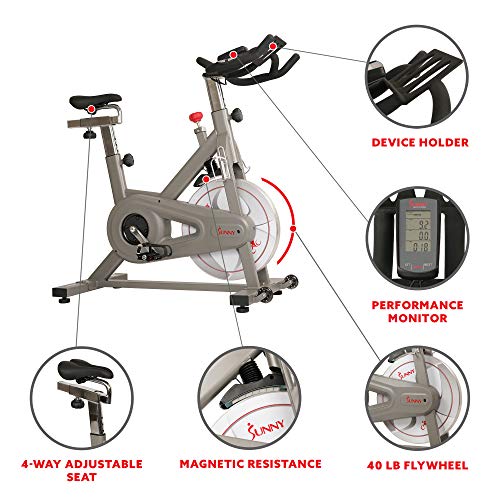 Sunny Health & Fitness Synergy Series Magnetic Indoor Cycling Exercise Bike
