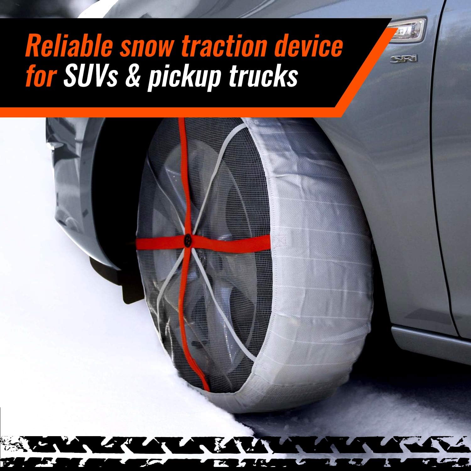 AUTOSOCK 697 Snow Socks for Car, SUV, & Pickup - Better Alternative to Tire Chains (Pack of 2)
