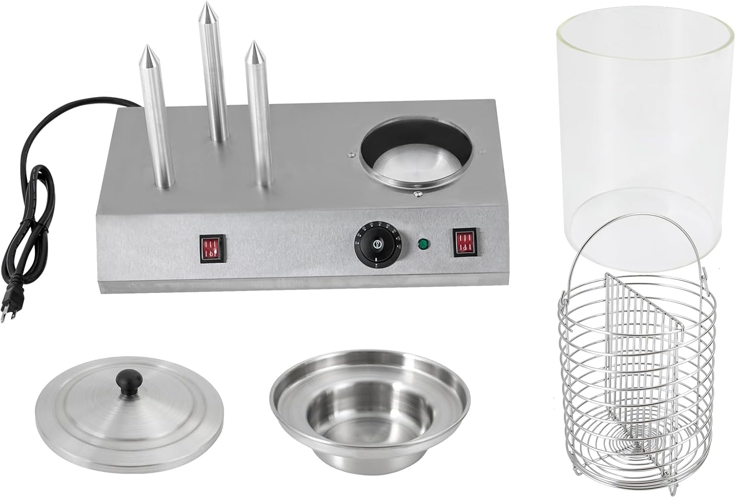 Electric Hot Dog Steamer & Bun Warmer Steamer Stainless Steel Portable Commercial Hot Dog Machine with Bun Warmer for Hot Dogs Sausages 86-230℉ 19.72x10.94x14.57in