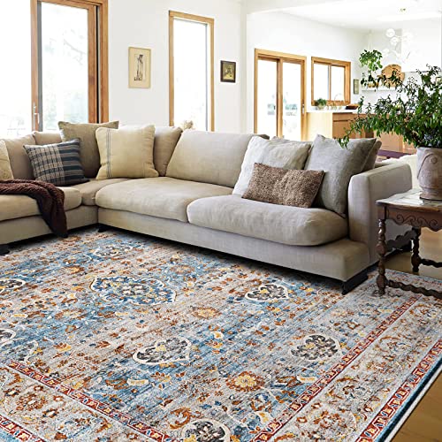 Washable 9x12 Area Rug: Rugs for Living Room Ultra Soft Carpet for Bedroom Waterproof Rug Non Slip Rugs for Hardwood Floors (Gray, 9x12)
