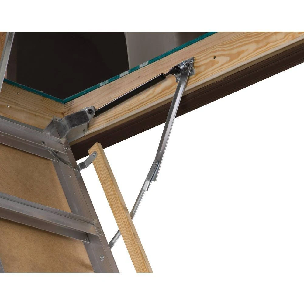 Louisville Ladder 7 ft. 8 in. to 10 ft. 3 in., 25.5 in. x 54 in. Aluminum Attic Ladder with 375 lbs. Maximum Load Capacity AA251