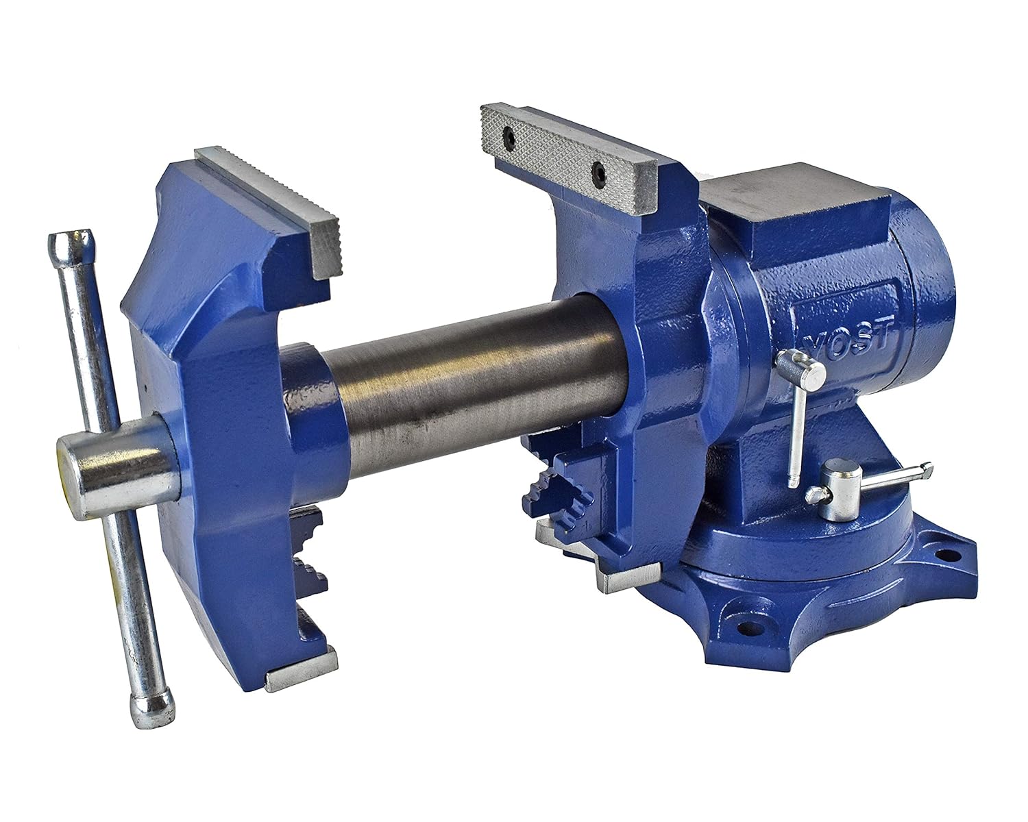 Yost Vises 5" Heavy-Duty Bench Vise, Double Swivel Rotating Vise: Head Rotates 360&deg; Vertically, Body Rotates 360&deg; Horizontally In The Locking Swivel Base, (Model 750-E; 1-Pack)