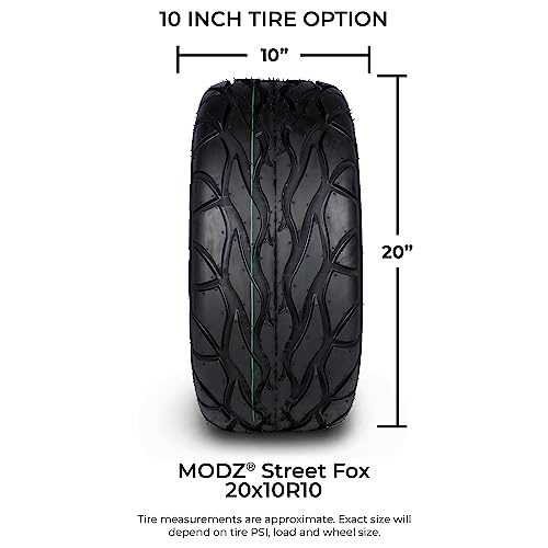 MODZ® Street Fox 20x10-R10 Radial DOT Golf Cart Tire Street Low Profile (4-Ply) - Set of Four
