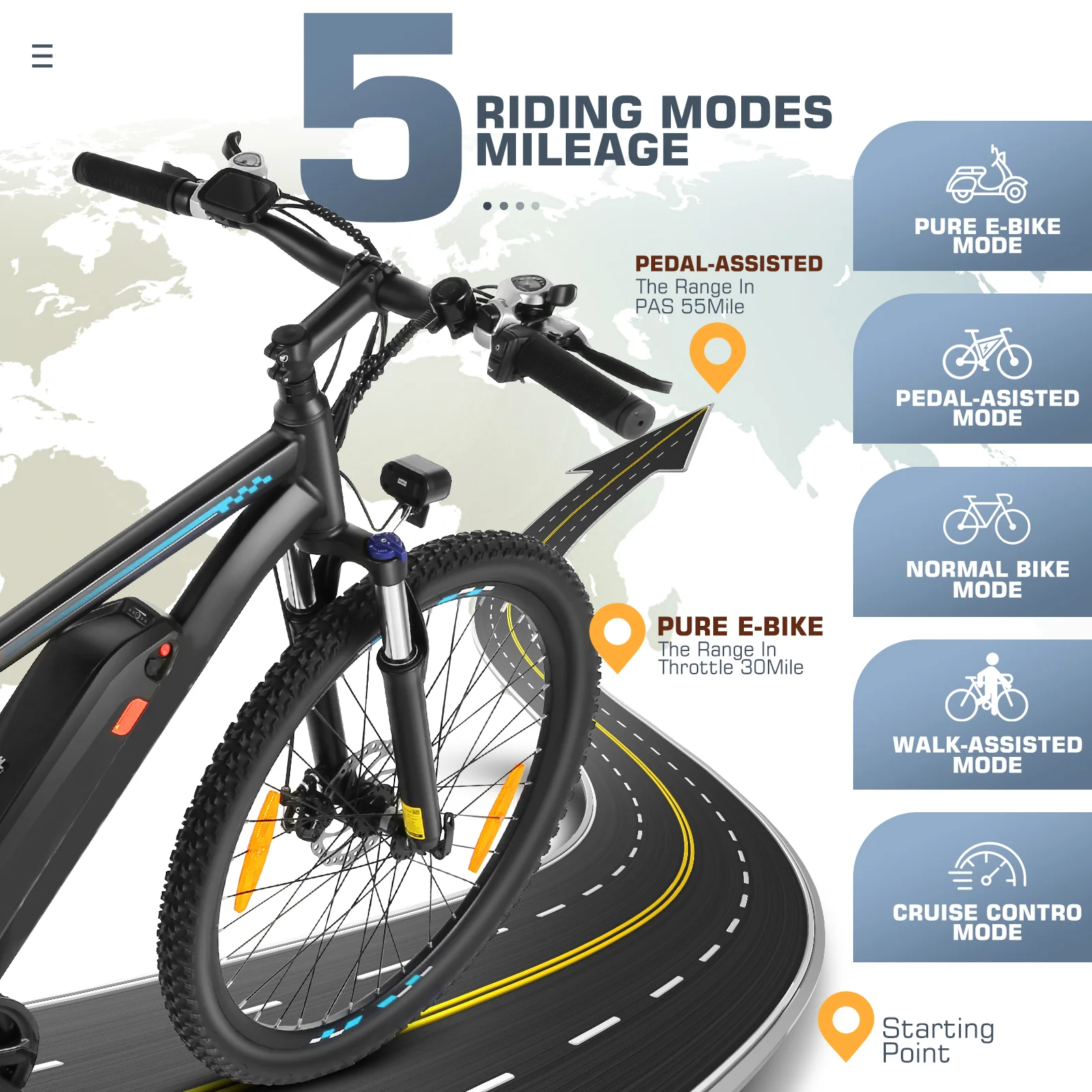 Electric Bike, Electric Bike for Adults 26" Ebike 500W Adult Electric Bicycle, 48V 10.4Ah 19.8MPH Electric Mountain Bike, Lockable Suspension Fork, Color LCD Display, Shimano 21 Speed