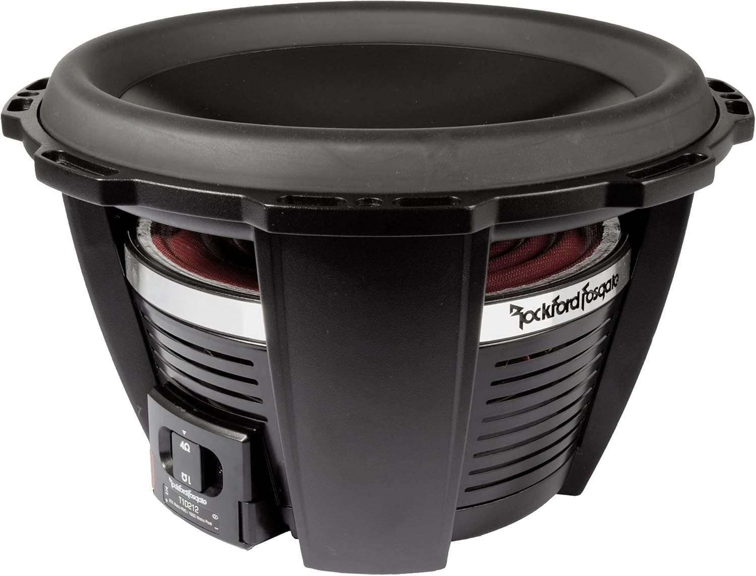 Rockford Fosgate T1D412 Power Series T1 12" Dual 4-Ohm Subwoofer and a T1SG-12 Stamped Mesh Grille