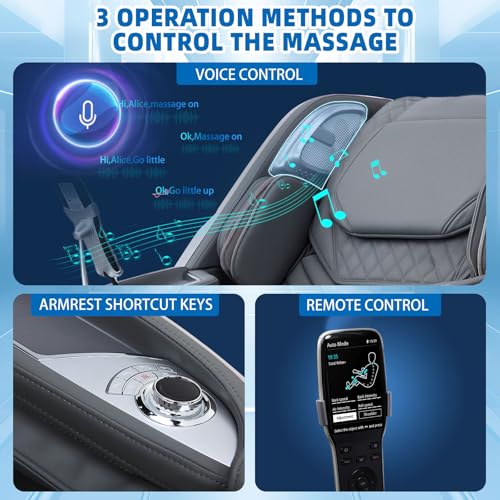 Massage Chair, Full Body Massage Chairs with Zero Gravity AI Voice Control Intelligent Body Scan Detection SL Track Foot Massage 3D Massage Recliner Bluetooth Speaker Airbags Black