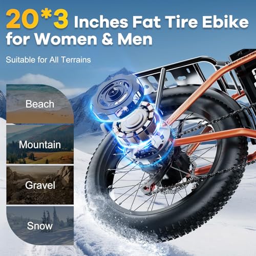1000W Folding Electric Bike, 48V 20.8AH Large Removable Battery E-Bike, 30+MPH, 80 Miles Max Range, 20" Fat Tire Electric Bike for Adults, Adult Electric Bicycles for Commute