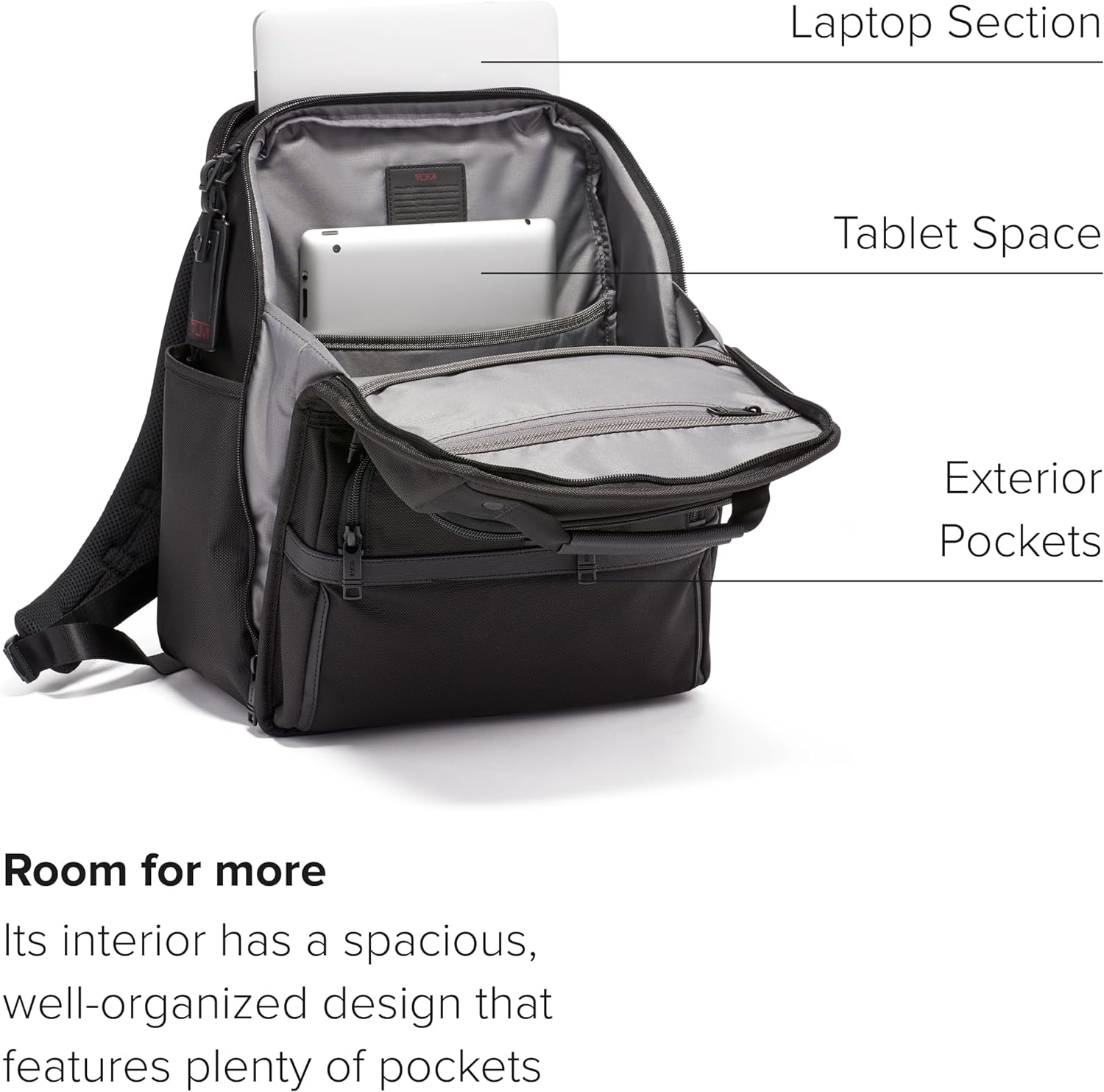 TUMI - Alpha Compact Laptop Bag Brief Pack - Travel Laptop Backpack for Business Tracer - Ballistic Nylon - Black