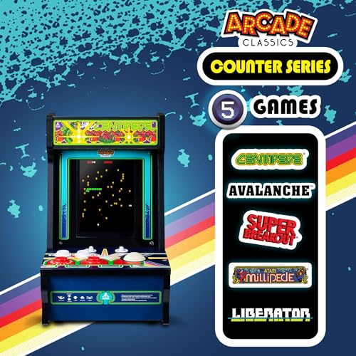 Arcade Classics - WWE Counter Series Game Machine, 4 Games, 8" Liquid Crystal Screen - Mini Cabinet, Portable Gaming, Retro, Countertop Console, Basement Decoration, Man Cave