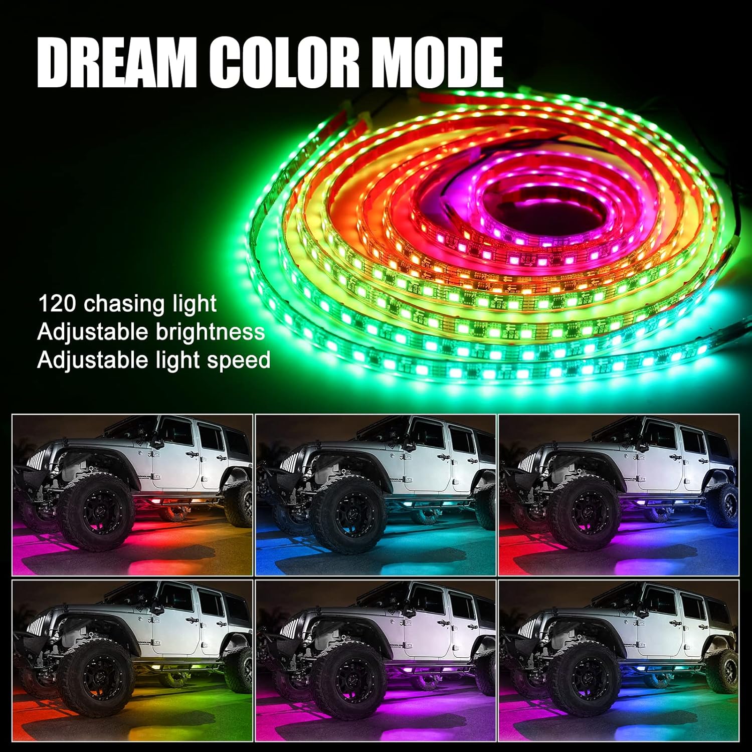 Car Underglow Lights Exterior, LED Underbody Light Kit, 6 PCS Car Underglow Lights Music Sync DIY Mode, Glow Light Kits for Car SUV Ttruck